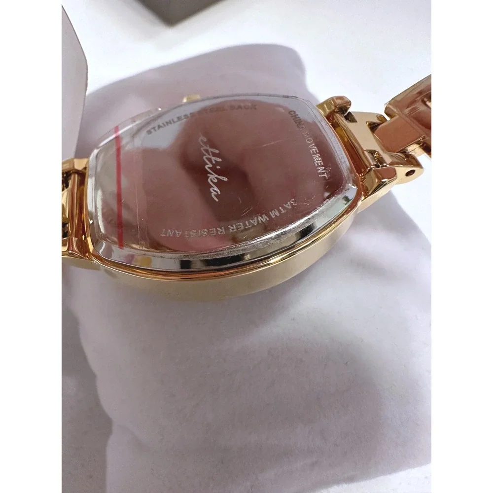 Ettika Classic Triple‎ Link Bracelet Watch Gold Pink MOP Tonneau Dial NEW